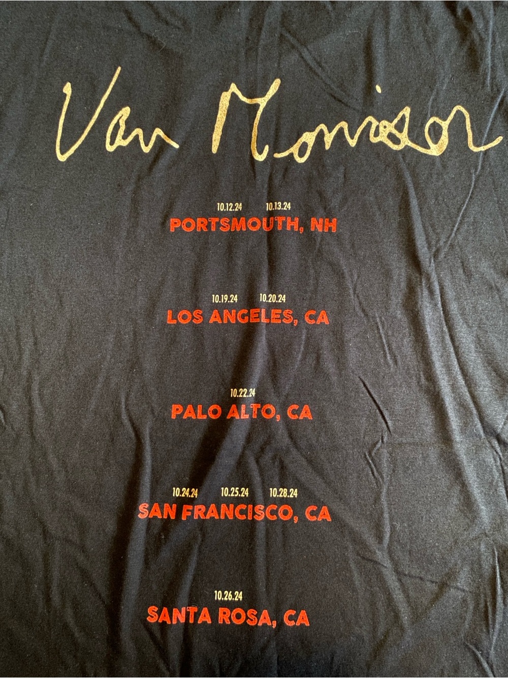 🆕 Van Morrison Unisex Band T Shirt 2024 Tour